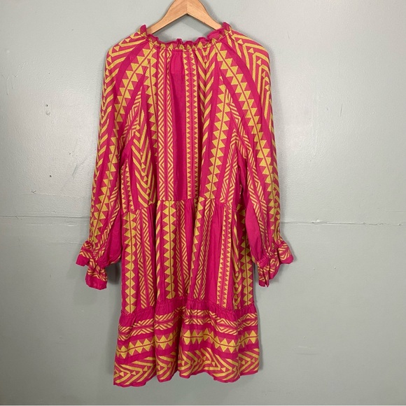 Anthropologie Maeve Dominique Embroidered Tunic Dress Pink Size 1X Plus - Picture 7 of 8